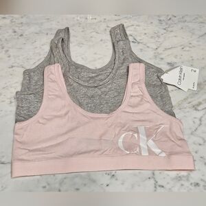 Calvin Klein Girls (2 Pack) Cotton Bras - Sz 14/16 XL